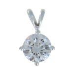 Les poulettes bijoux - pendentif argent strass rond cristal
