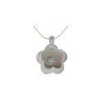 Les poulettes bijoux - pendentif chance nacre et argent nacre gris iris�