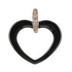 Les poulettes bijoux - pendentif plaqu� or coeur c�ramique - classics