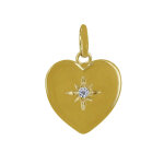 Les poulettes bijoux - pendentif plaqu� or coeur et strass