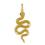 Les poulettes bijoux - pendentif plaqu� or serpent et trois strass