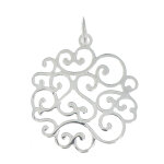 Les poulettes bijoux - pendentif rosace fleurie argent 925