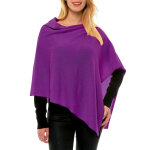 Les poulettes bijoux - poncho 100% cachemire 2 fils colors - violet clair