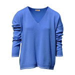 Les poulettes bijoux - pull en cachemire oversize 2 rayures - bleu - taille xl