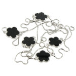 Les poulettes bijoux - sautoir chance argent 925 et onyx noir