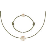 Les poulettes bijoux set collier et bracelet lien la perle rose des poulettes - clas