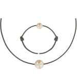 Les poulettes bijoux set collier et bracelet lien la perle rose des poulettes - clas