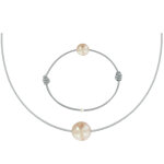 Les poulettes bijoux set collier et bracelet lien la perle rose des poulettes - clas