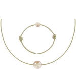 Les poulettes bijoux set collier et bracelet lien la perle rose des poulettes - clas