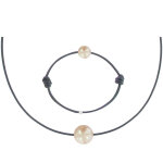 Les poulettes bijoux set collier et bracelet lien la perle rose des poulettes - clas