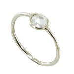 Les poulettes bijoux - v bague argent 925 demi - sph�re de quartz cristal - taille 54