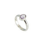 Les poulettes bijoux - v bague argent 925 et son am�thyste ovale - taille 60
