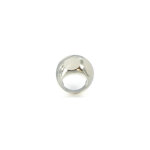 Les poulettes bijoux - v bague argent dalmatienne blanche et argent - taille 52