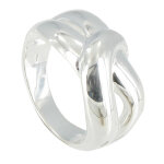 Les poulettes bijoux - v bague argent moyen entrelac - taille 60