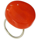 Les poulettes bijoux - v bague verre bonbons orange
