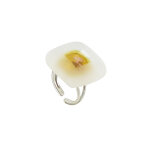 Les poulettes bijoux - v bague verre carr� citron et or