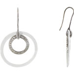 Les poulettes bijoux v boucles d'oreilles argent anneaux c�ramique blanche et strass