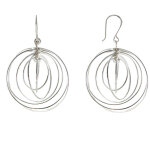 Les poulettes bijoux - v boucles d'oreilles argent anneaux et sph�res