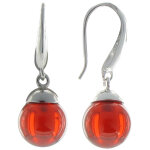 Les poulettes bijoux - v boucles d'oreilles argent billes de zirconium rubis