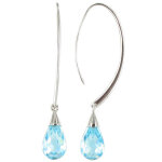 Les poulettes bijoux - v boucles d'oreilles argent grande goutte de zirconium bleu a