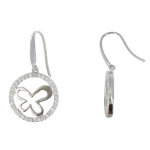 Les poulettes bijoux - v boucles d'oreilles argent papillon de lune et strass
