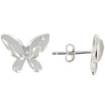 Les poulettes bijoux - v boucles d'oreilles argent papillons de printemps
