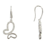 Les poulettes bijoux - v boucles d'oreilles argent papillon et son aile de strass