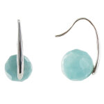 Les poulettes bijoux - v boucles d'oreilles argent une perle d'amazonite facet�e