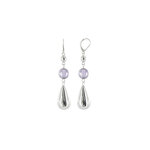 Les poulettes bijoux - v boucles d'oreilles carla argent et zirconium lilas