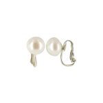 Les poulettes bijoux - v boucles d'oreilles clips argent et perle de culture 10 mm