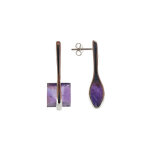 Les poulettes bijoux v boucles d'oreilles club argent et zirconium am�thyste