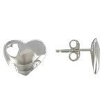 Les poulettes bijoux - v boucles d'oreilles coeur et son coeur ajour� en argent