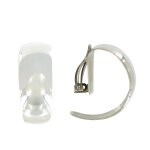 Les poulettes bijoux - v boucles d'oreilles cr�oles clip demi - lune argent 925