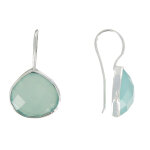 Les poulettes bijoux - v boucles d'oreilles crochet argent grosse goutte de calc�doi