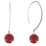 Les poulettes bijoux - v boucles d'oreilles grandes billes de zirconium couleur cora