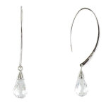 Les poulettes bijoux - v boucles d'oreilles grande goutte de zirconium facett�e cris