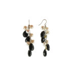 Les poulettes bijoux - v boucles d'oreilles perles de culture et agate noire