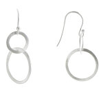 Les poulettes bijoux - v boucles d'oreilles toi et moi argent bross�
