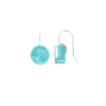 Les poulettes bijoux - v boucles d'oreilles verre bonbons ronds bleu azur