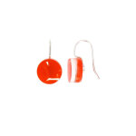 Les poulettes bijoux - v boucles d'oreilles verre bonbons ronds pate de verre orange