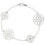 Les poulettes bijoux - v bracelet 4 cercles en dentelle argent 925
