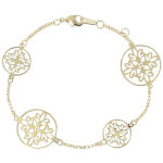 Les poulettes bijoux - v bracelet 4 cercles en dentelle plaqu� or