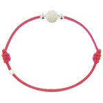 Les poulettes bijoux - v bracelet des poulettes argent diamant lien rouge
