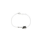 Les poulettes bijoux - v bracelet argent guitare de rock �maill�e noir