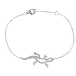 Les poulettes bijoux - v bracelet argent salamandre et strass
