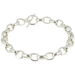 Les poulettes bijoux - v bracelet gourmette argent 925 - maillons ovales