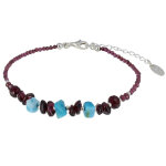Les poulettes bijoux v bracelet perles grenat et pav�s de larimar