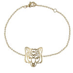 Les poulettes bijoux - v bracelet plaqu� or t�te de loup