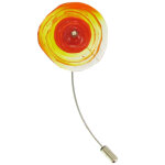 Les poulettes bijoux - v broche en argent et coquelicot orange