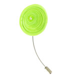 Les poulettes bijoux - v broche en argent et coquelicot vert